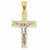 14k Gold Two-tone D/C Large Block Filigree Cross w/Crucifix Pendant, Pendants for Necklace