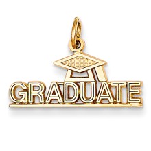 14k Gold Graduate Charm hide-image