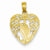 14k Gold Praying Hands and Cross in Heart Pendant, Pendants for Necklace