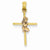 14k Gold Two-tone Girl on Cross Pendant, Pendants for Necklace