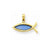 14k Gold Blue Translucent Acrylic Ichthus Pendant, Pendants for Necklace