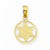 14k Gold Star of David in Circle Frame Pendant, Pendants for Necklace