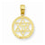 14k Gold Star of David and Chi in Circle Pendant, Pendants for Necklace