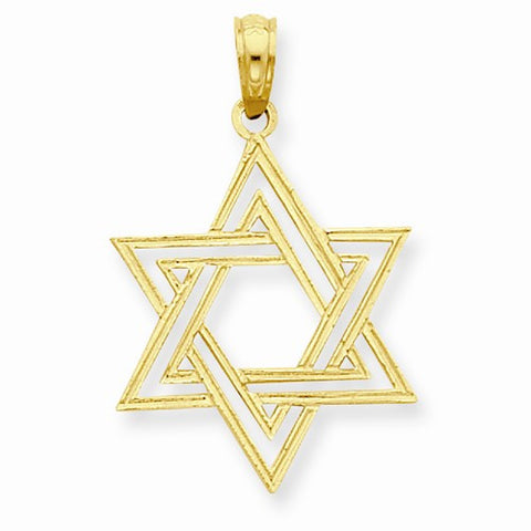 14k Gold Star of David Pendant, Dazzling Pendants for Necklace