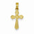14k Gold Small Cross w/Flower Pendant, Pendants for Necklace