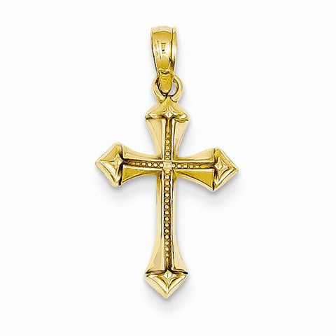 14k Gold Small Arrow Ends Cross Pendant, Pendants for Necklace