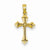 14k Gold Small Arrow Ends Cross Pendant, Pendants for Necklace