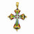 14k Gold Multi Color Acrylic Cross Pendant, Pendants for Necklace