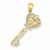 14k Yellow Gold Rhodium Plated I Love You Key Pendant, Pendants for Necklace