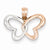 14k Rose Gold & Rhodium Butterfly Pendant, Pendants for Necklace