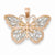 14k Rose Gold Rhodium Plated Diamond Cut Butterfly Pendant, Pendants for Necklace