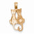 14k Rose Gold Polished and Textured Sitting Cats Pendant, Pendants for Necklace