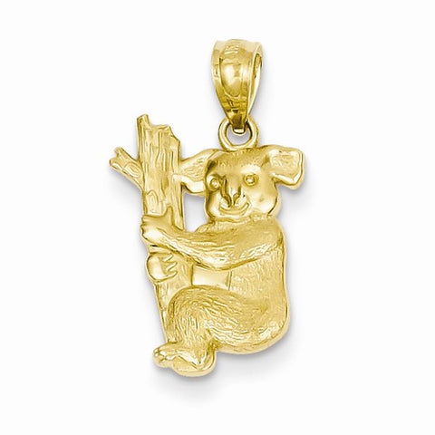 14k Yellow Gold Textured Koala Pendant, Pendants for Necklace