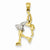14k Yellow Gold Rhodium Plated Ice Skater Pendant, Pendants for Necklace