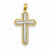 14k Yellow Gold Rhodium Plated Diamond Cut Cross Pendant, Pendants for Necklace