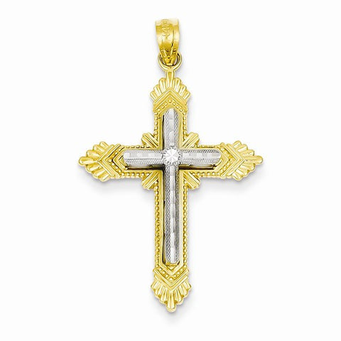 14k Gold Two-tone Cross pendant, Classy Pendants for Necklace