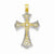 14k Gold Rhodium Diamond-cut Cross pendant, Appealing Pendants for Necklace