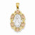 14k Gold Two-tone and Rhodium Plated Guadalupe Pendant, Pendants for Necklace