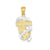 Rhodium Plated In Memory of Cross Pendant Charm in 14k Yellow Gold