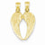 14k Yellow Gold Break Apart Diamond-cut Wings Pendant, Pendants for Necklace