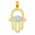 14k Yellow Gold Rhodium Plated Hand of God Pendant, Pendants for Necklace