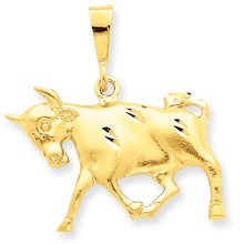 14k Gold Taurus Zodiac Charm hide-image