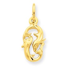 14k Gold Pisces Zodiac Charm hide-image