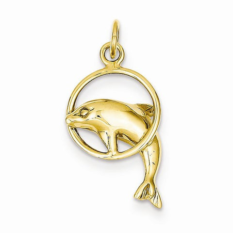 14k Gold Dolphin pendant, Lovely Pendants for Necklace