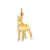 Solid Polished Boxer Charm in 14k Yellow Gold