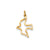 Satin & Diamond-cut Dove Charm in 14k Gold