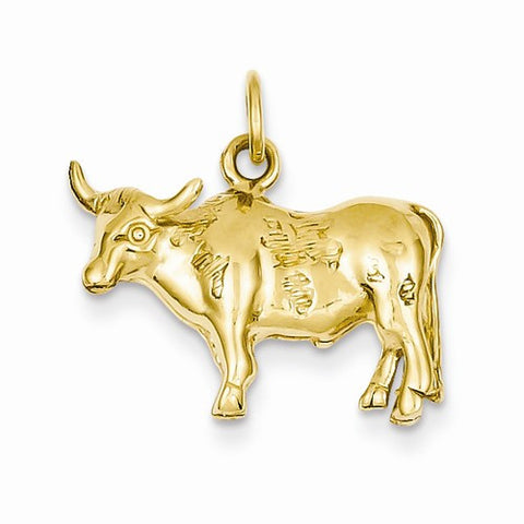 14k Gold Steer Pendant, Pendants for Necklace