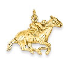 14k Gold Horse w/Jockey Charm hide-image