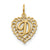Initial D Charm in 14k Gold