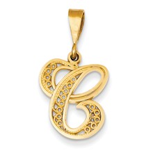 14k Gold Initial C Charm hide-image