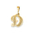 Initial D Charm in 14k Gold