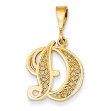 14k Gold Initial D Charm hide-image