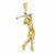 14k Gold Female Golfer pendant, Pendants for Necklace