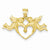 14k Gold Satin Angels Heart Pendant, Pendants for Necklace