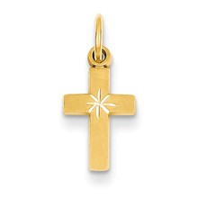 14k Gold Tiny Cross Charm hide-image