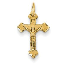 14k Gold INRI Diamond-cut Crucifix Charm hide-image