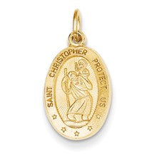 14k Gold Saint Christopher Medal Charm hide-image