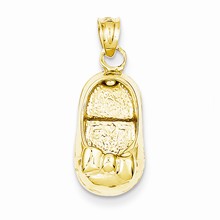14k Gold Polished Baby Shoe Charm hide-image