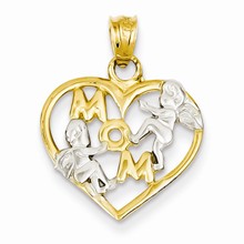 14k Gold Polished Mom Charm hide-image