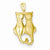 14k Gold Satin & Polished Cats Pendant, Pendants for Necklace