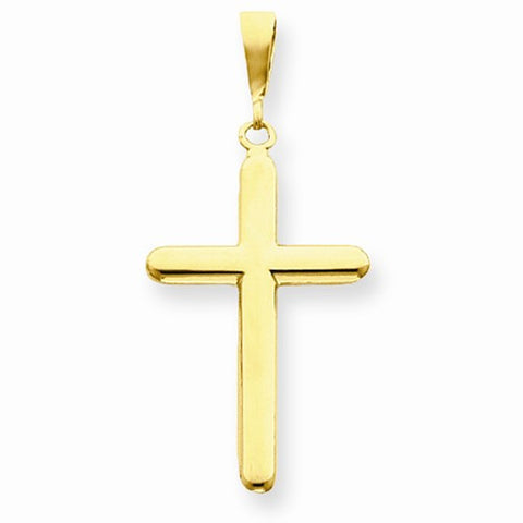 14k Gold Polished Cross Pendant, Alluring Pendants for Necklace