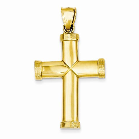 14k Gold Polished Latin Cross Pendant, Charm