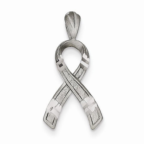 14k White Gold Awareness pendant, Fine Pendants for Necklace