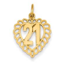 14k Gold 21 in Heart Charm hide-image