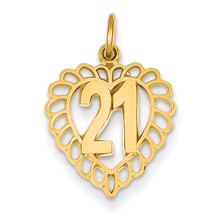 14k Gold 21 in Heart Charm hide-image