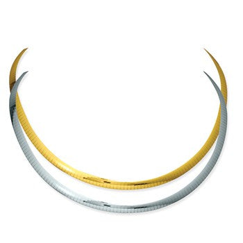 14K White Gold Adjustable Rev Omega, 16 inch x 5mm, Jewelry Chains and Necklace